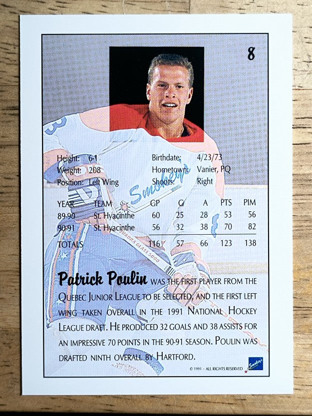 1991 Ultimate Draft #8 Patrick Poulin