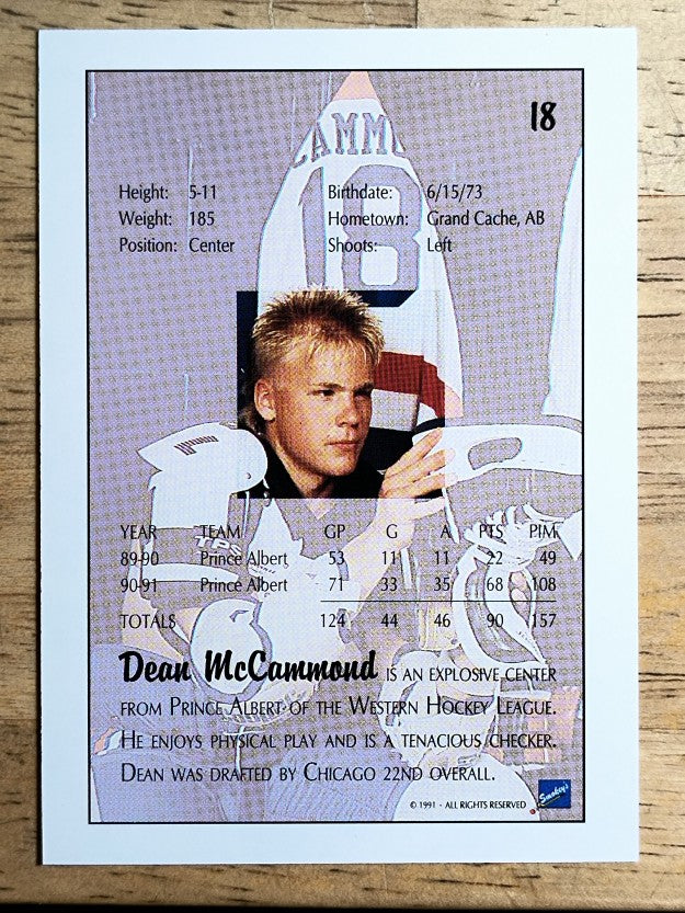 1991 Ultimate Draft #18 Dean McAmmond