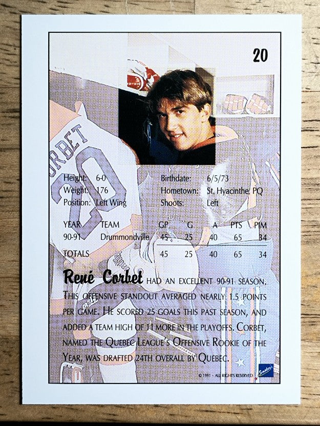 1991 Ultimate Draft #20 Rene Corbet