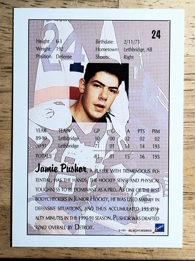 1991 Ultimate Draft #24 Jamie Pushor