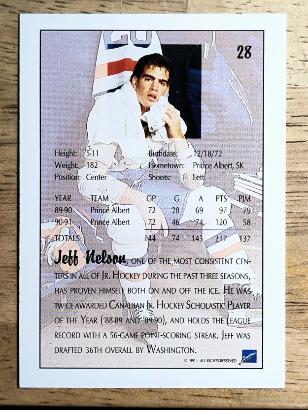 1991 Ultimate Draft #28 Jeff Nelson