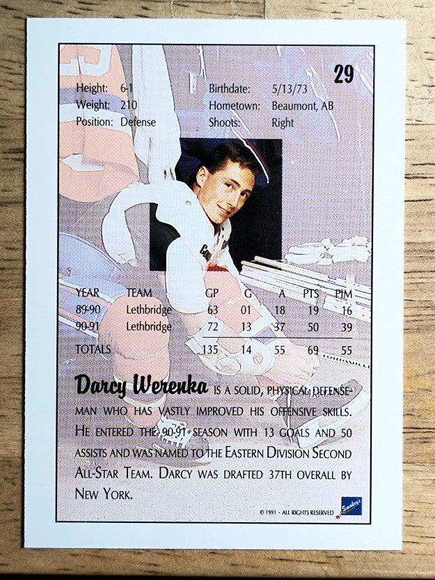 1991 Ultimate Draft #29 Darcy Werenka