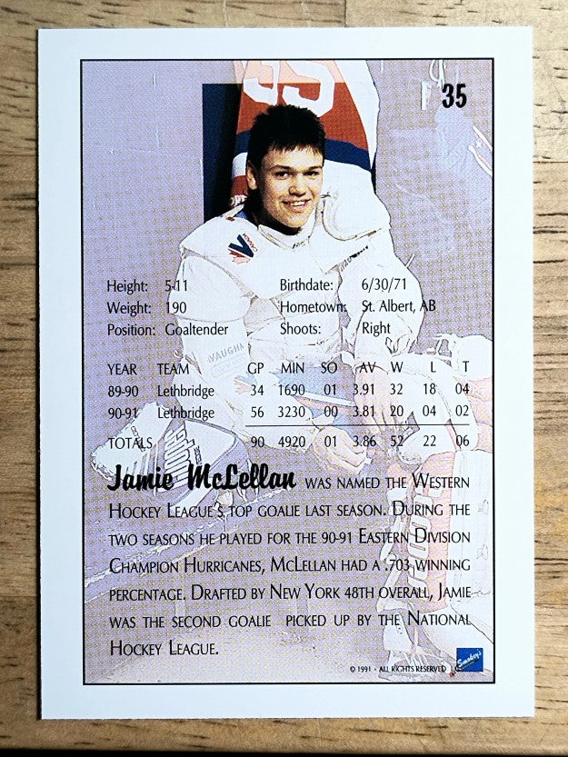 1991 Ultimate Draft #35 Jamie McLennan
