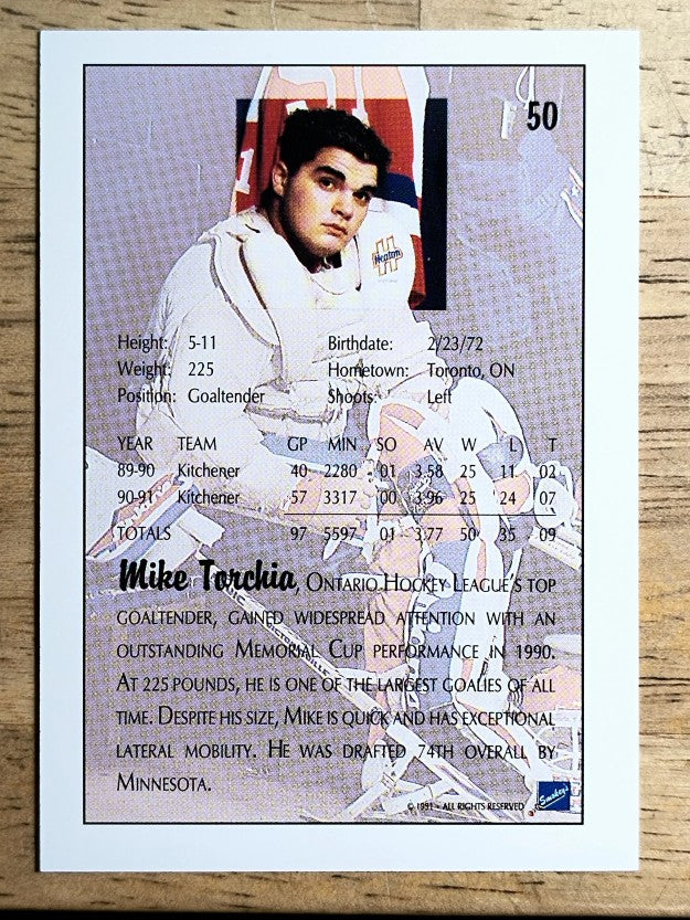 1991 Ultimate Draft #50 Mike Torchia