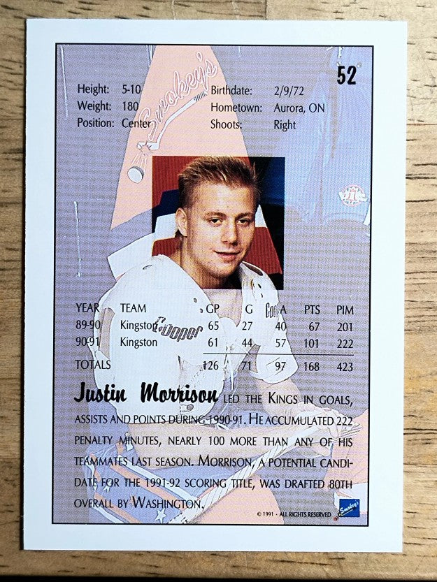 1991 Ultimate Draft #52 Justin Morrison