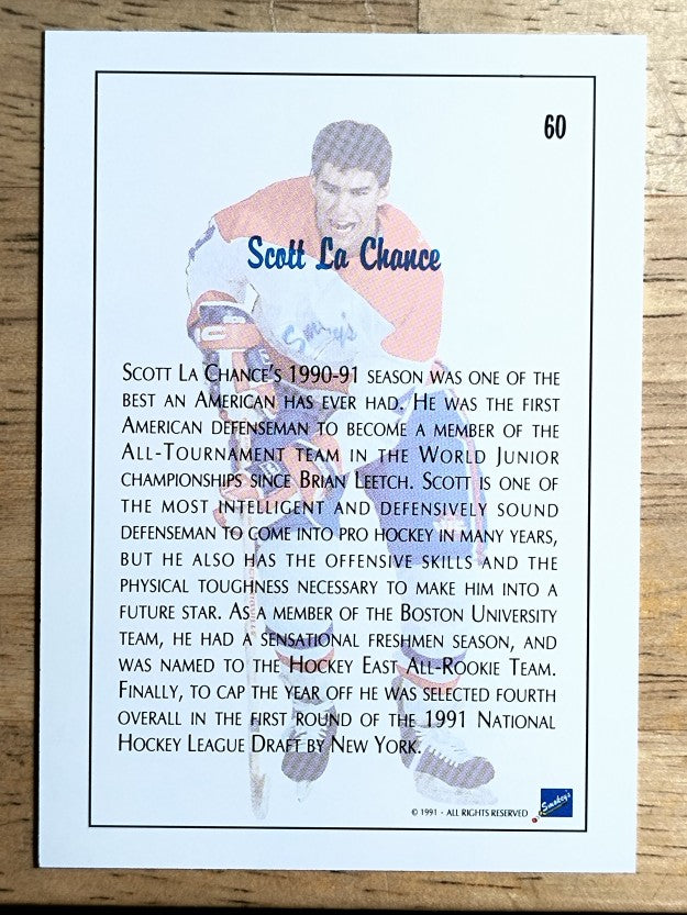 1991 Ultimate Draft #60 Scott Lachance FDP