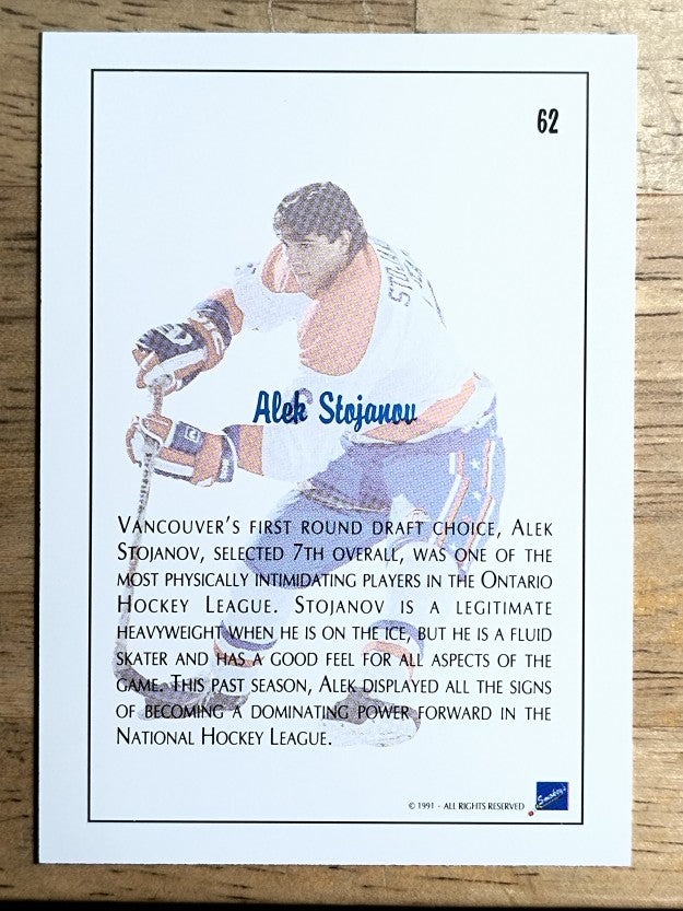 1991 Ultimate Draft #62 Alek Stojanov FDP