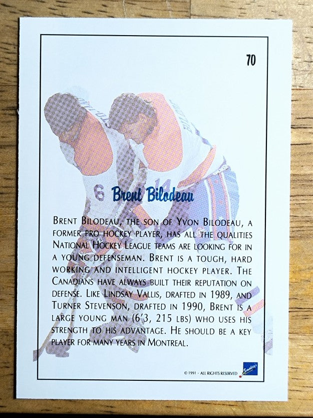 1991 Ultimate Draft #70 Brent Bilodeau FDP