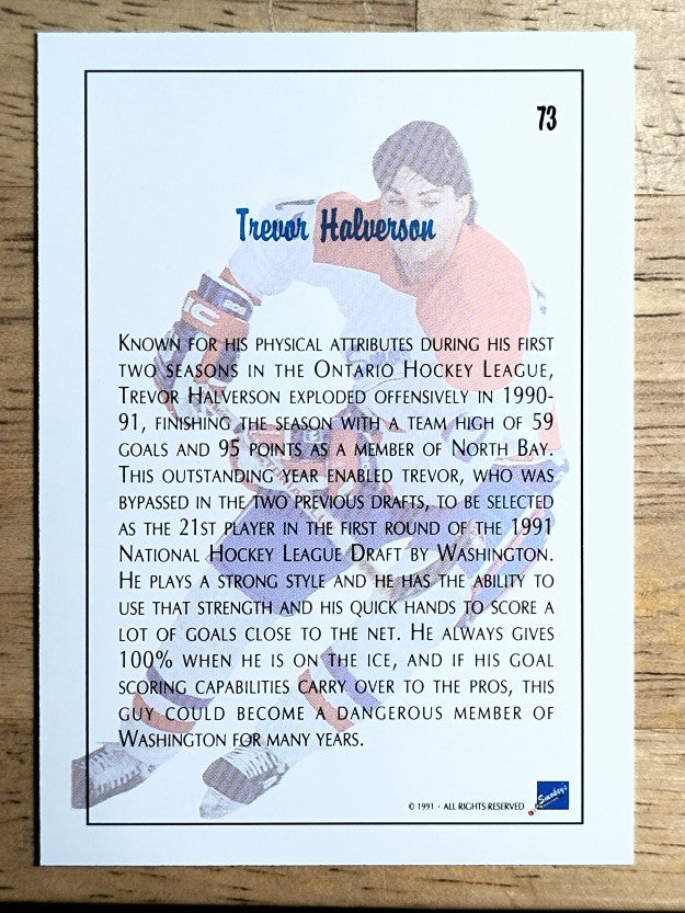 1991 Ultimate Draft #73 Trevor Halverson FDP