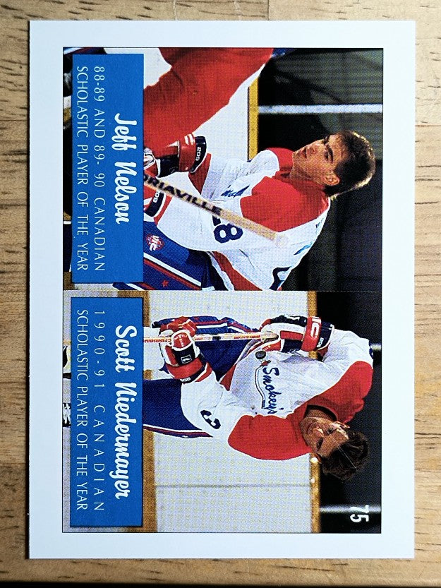 1991 Ultimate Draft #75 Philippe Boucher/Jeff Nelson/Scott Niedermayer AW