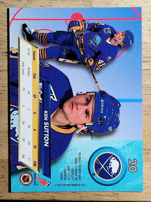 1992-93 Ultra #20 Ken Sutton
