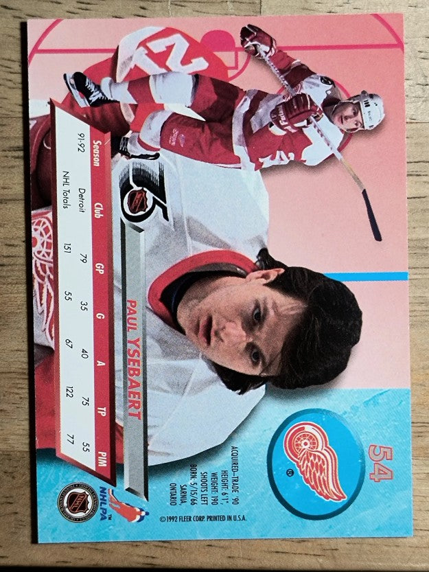 1992-93 Ultra #54 Paul Ysebaert