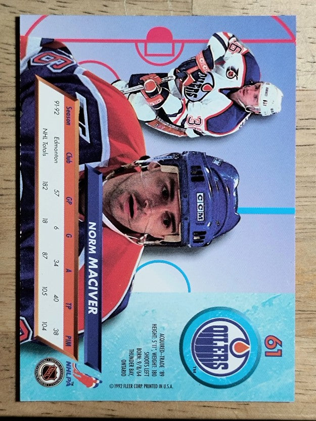 1992-93 Ultra #61 Norm Maciver