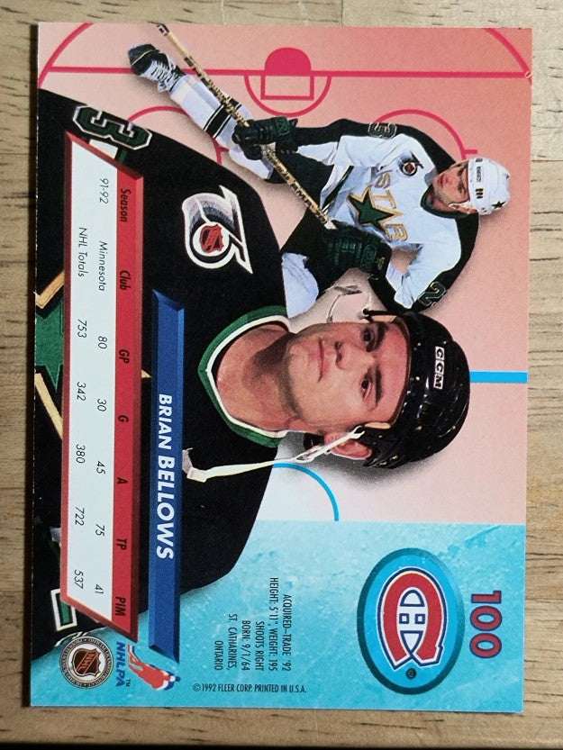 1992-93 Ultra #100 Brian Bellows