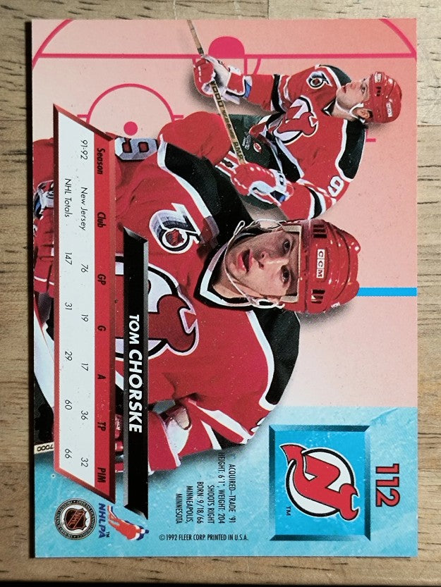 1992-93 Ultra #112 Tom Chorske