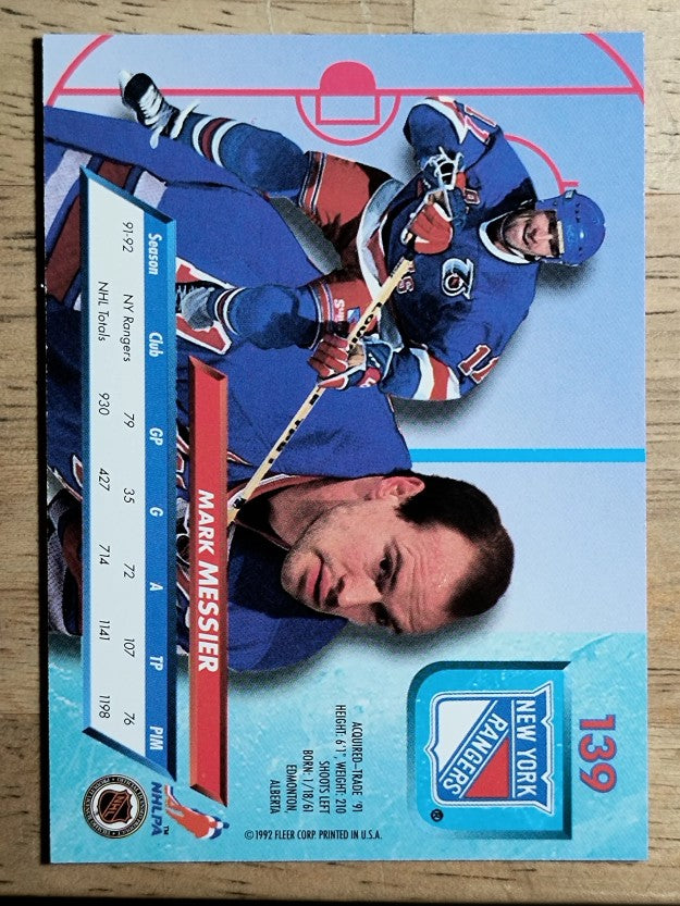 1992-93 Ultra #139 Mark Messier