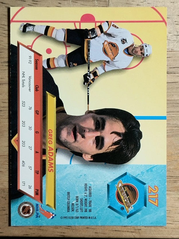 1992-93 Ultra #217 Greg Adams