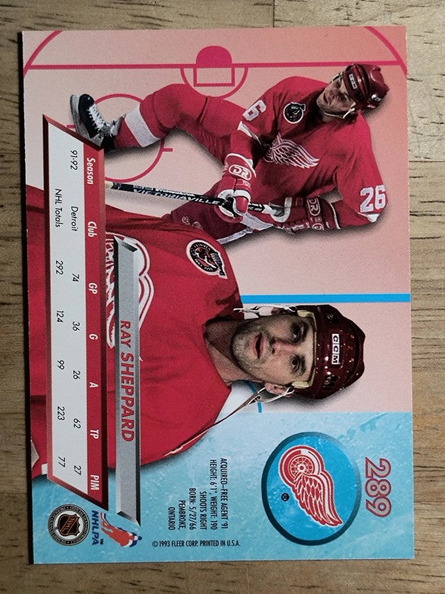 1992-93 Ultra #289 Ray Sheppard