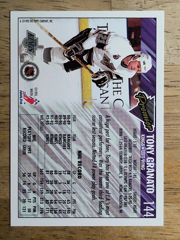 1993-94 Topps Premier #144 Tony Granato