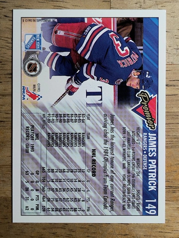 1993-94 Topps Premier #149 James Patrick