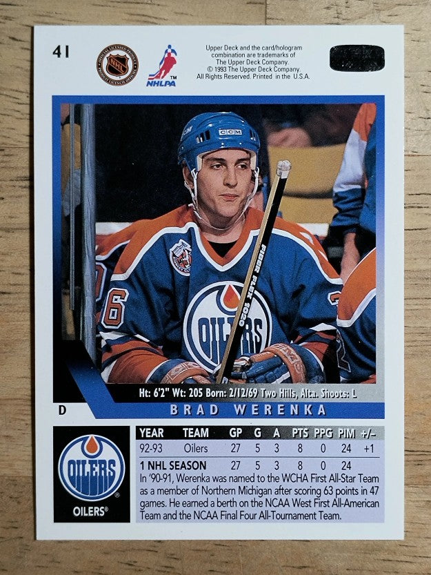 1993-94 Upper Deck #41 Brad Werenka