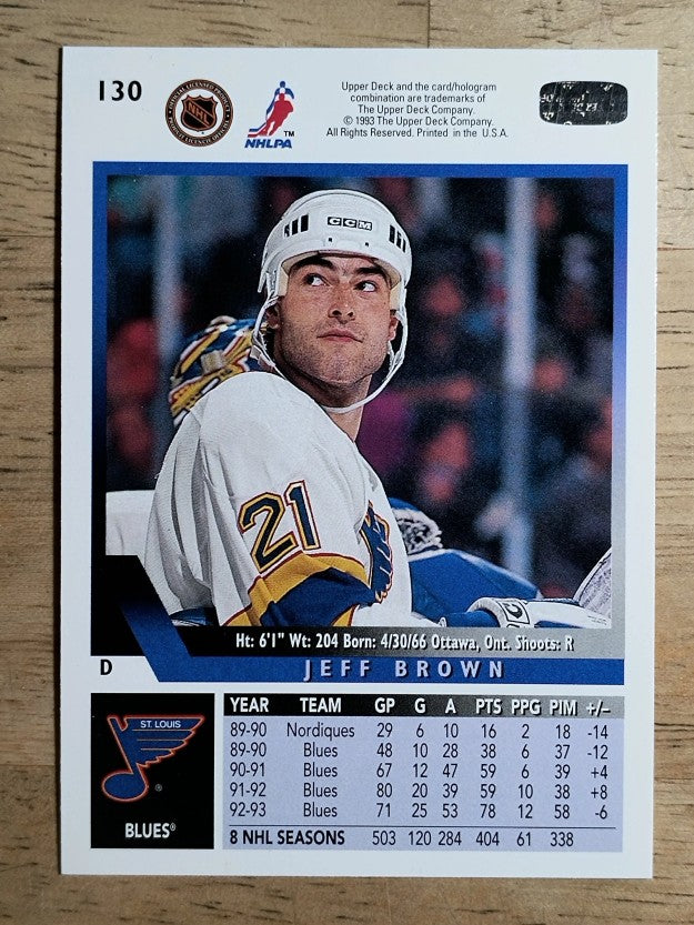 1993-94 Upper Deck #130 Jeff Brown