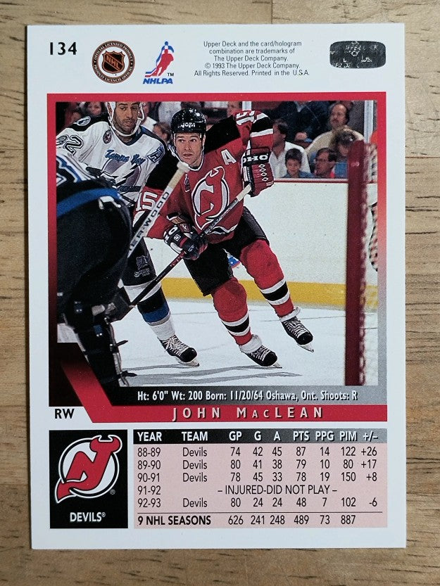 1993-94 Upper Deck #134 John MacLean