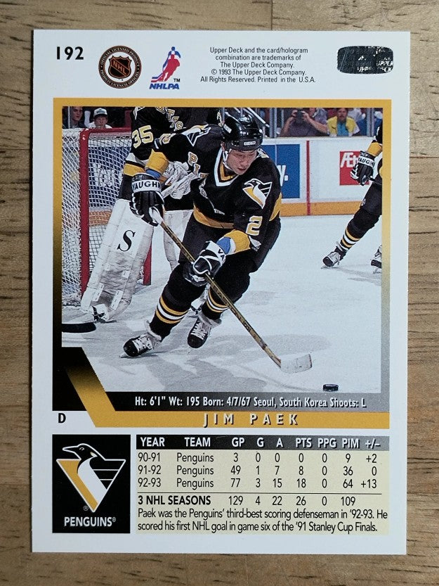 1993-94 Upper Deck #192 Jim Paek