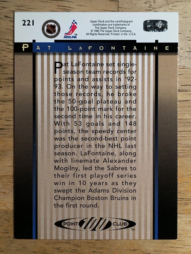1993-94 Upper Deck #221 Pat LaFontaine 100