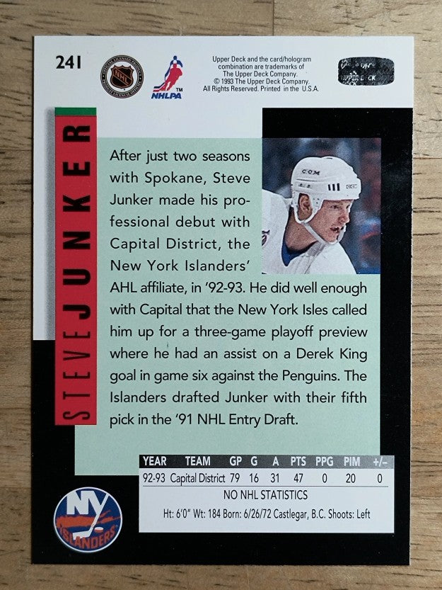 1993-94 Upper Deck #241 Steve Junker SR RC