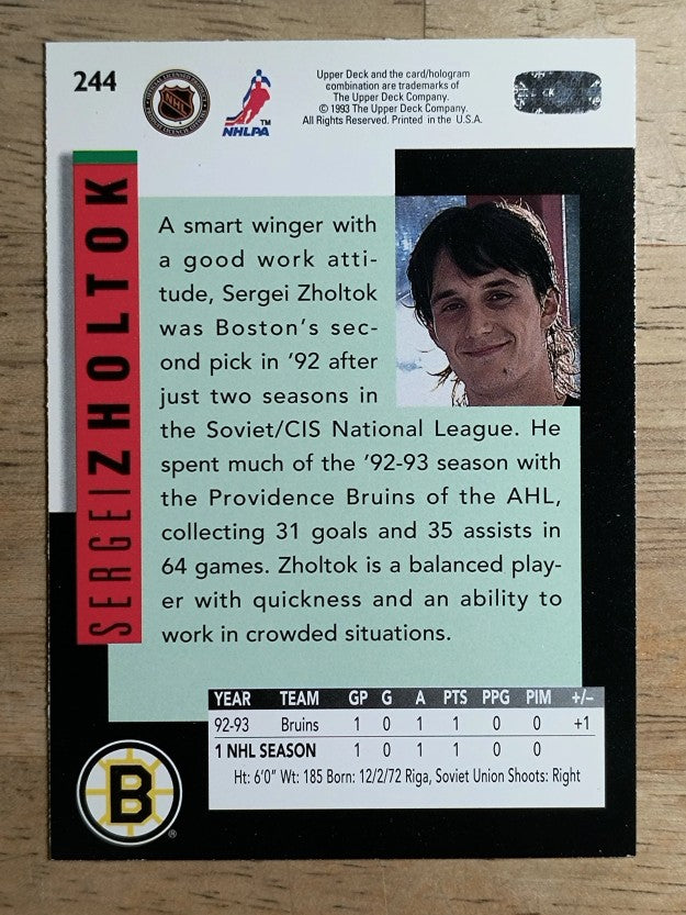 1993-94 Upper Deck #244 Sergei Zholtok SR