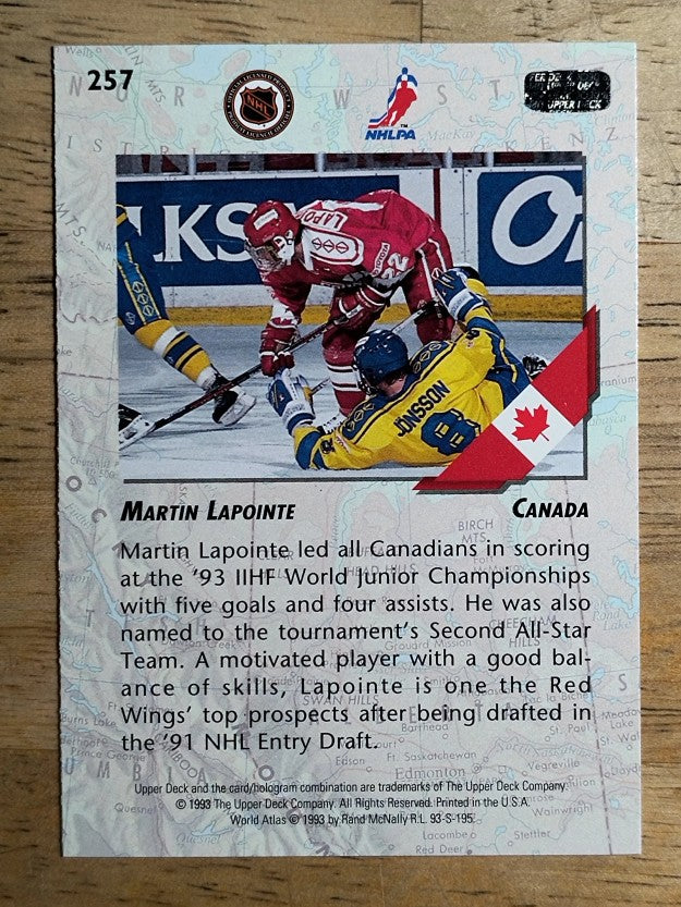 1993-94 Upper Deck #257 Martin Lapointe WJC