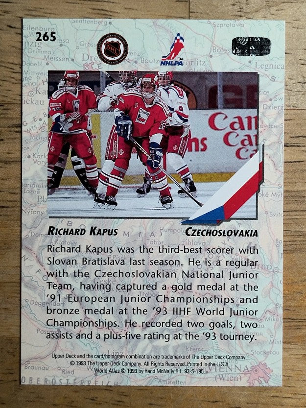 1993-94 Upper Deck #265 Richard Kapus WJC RC