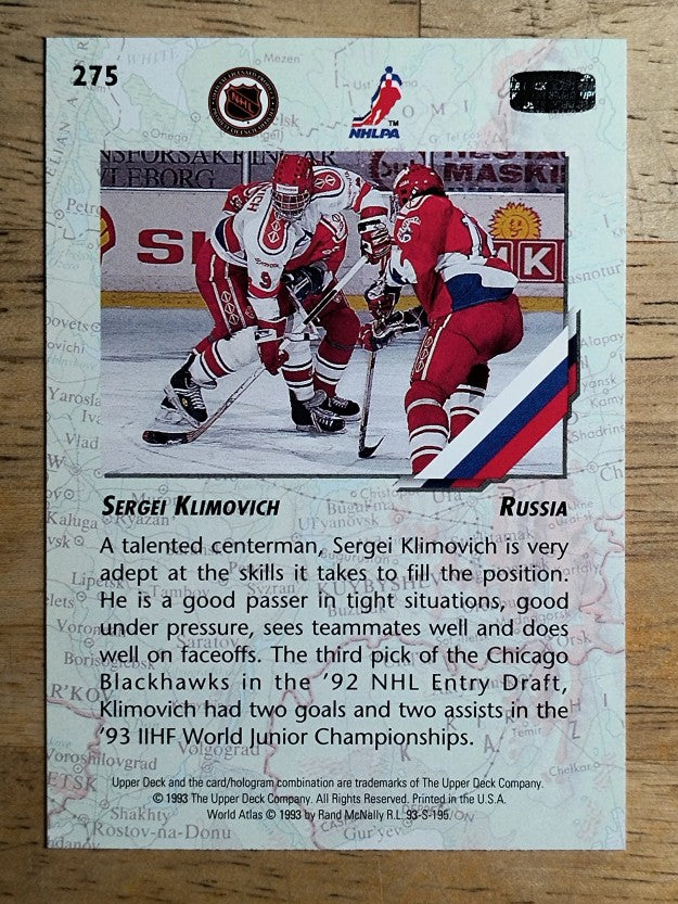 1993-94 Upper Deck #275 Sergei Klimovich WJC
