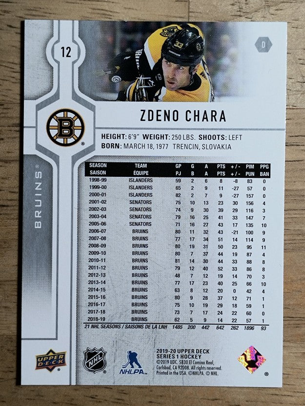 2019-20 Upper Deck #12 Zdeno Chara