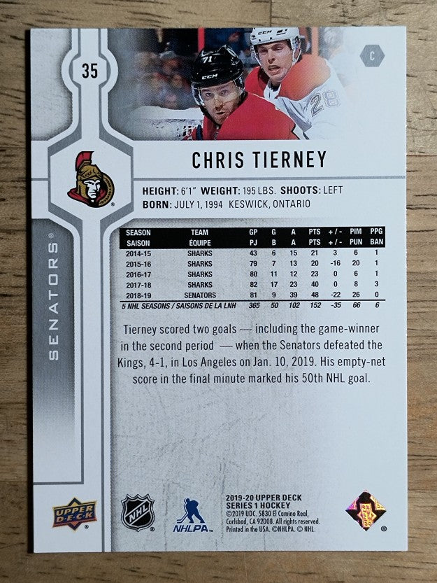 2019-20 Upper Deck #35 Chris Tierney