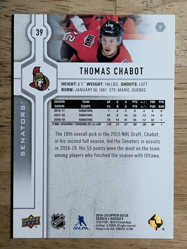 2019-20 Upper Deck #39 Thomas Chabot
