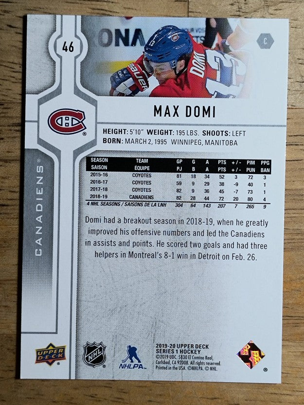 2019-20 Upper Deck #46 Max Domi