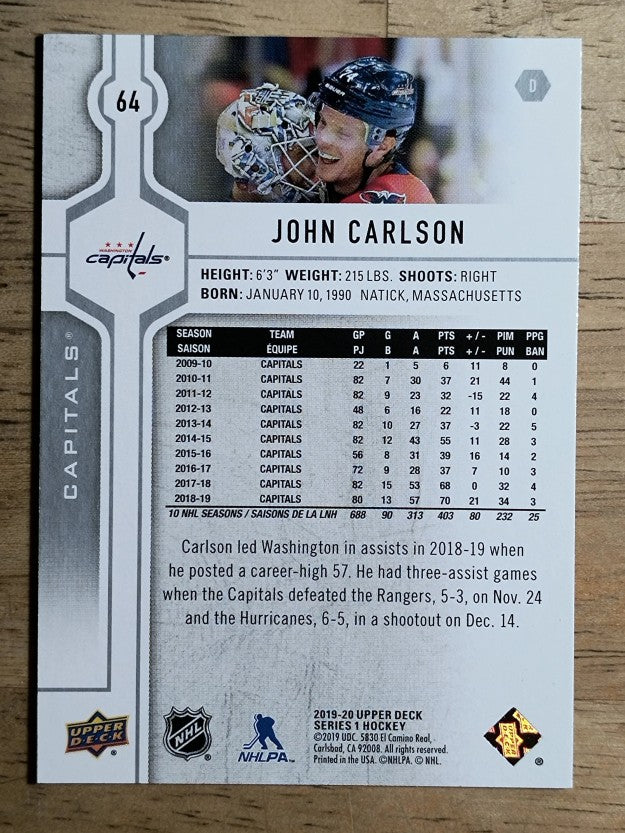 2019-20 Upper Deck #64 John Carlson