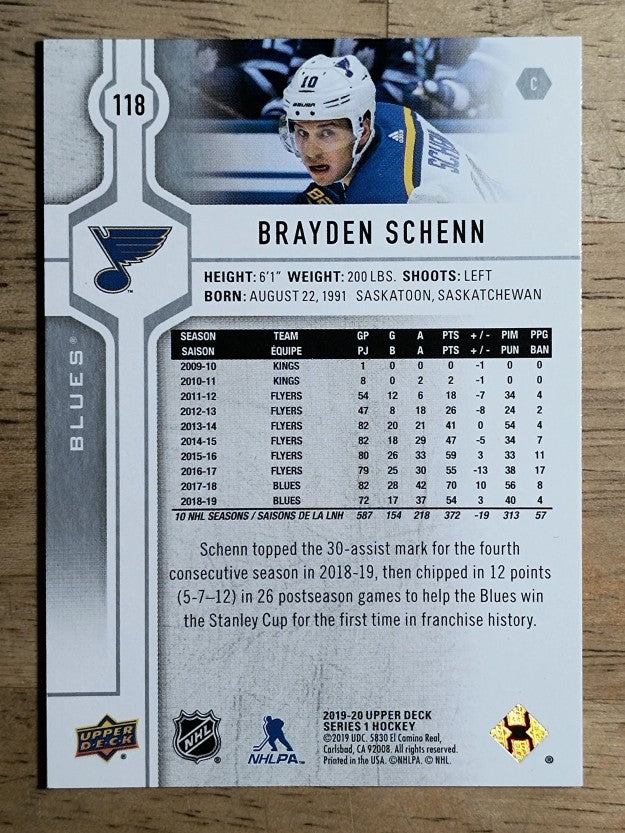 2019-20 Upper Deck #118 Brayden Schenn
