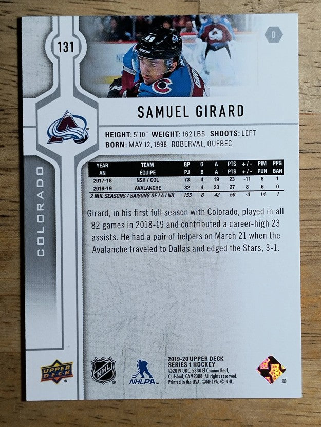 2019-20 Upper Deck #131 Samuel Girard