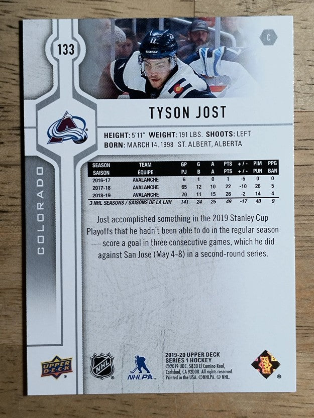 2019-20 Upper Deck #133 Tyson Jost