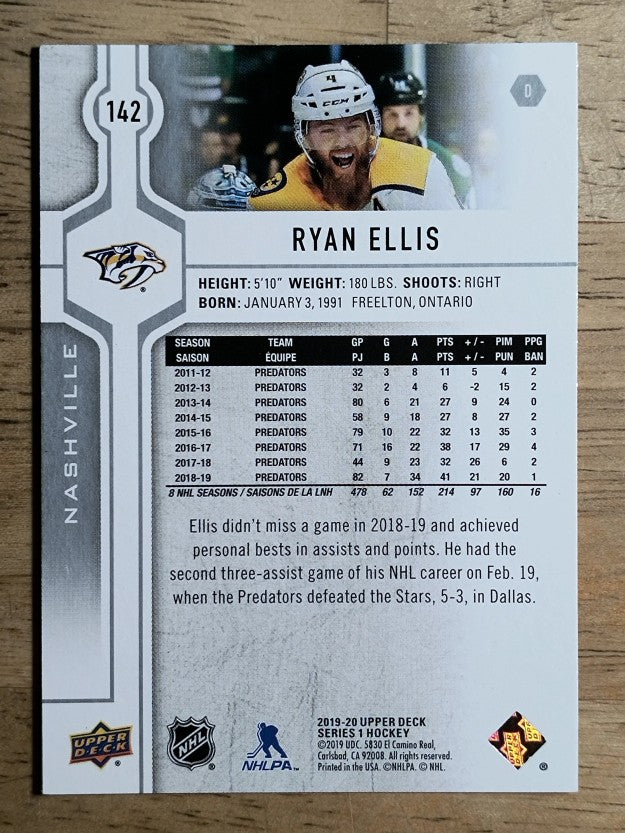 2019-20 Upper Deck #142 Ryan Ellis