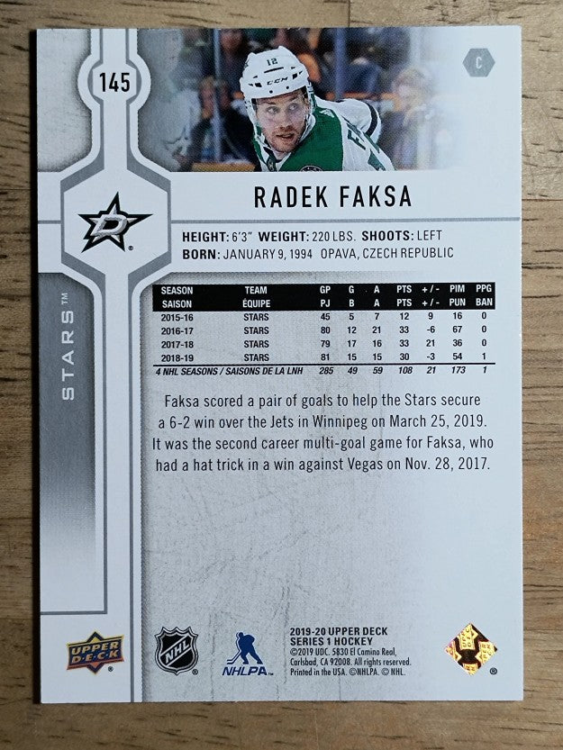 2019-20 Upper Deck #145 Radek Faksa