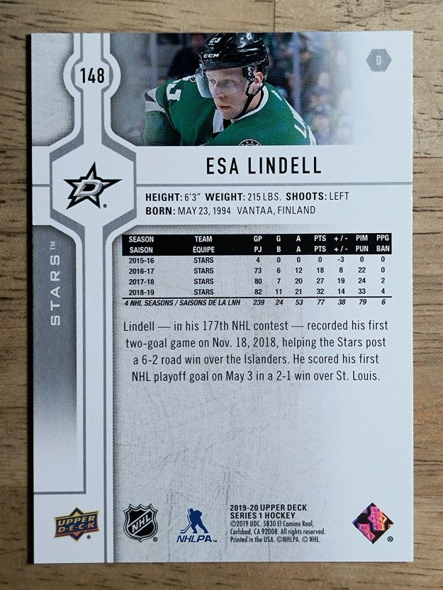 2019-20 Upper Deck #148 Esa Lindell