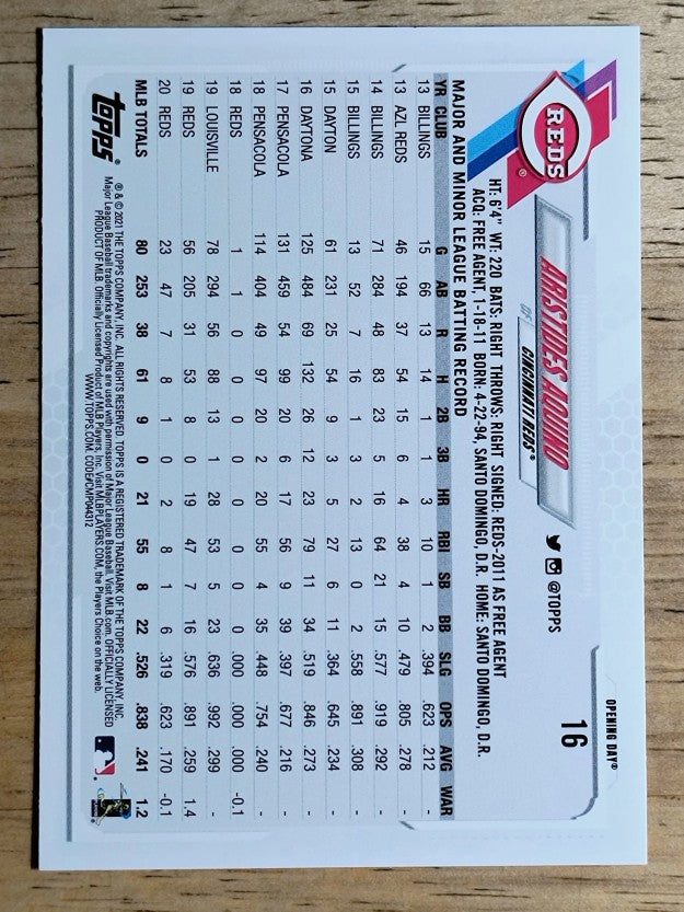 2021 Topps Opening Day #16 Aristides Aquino