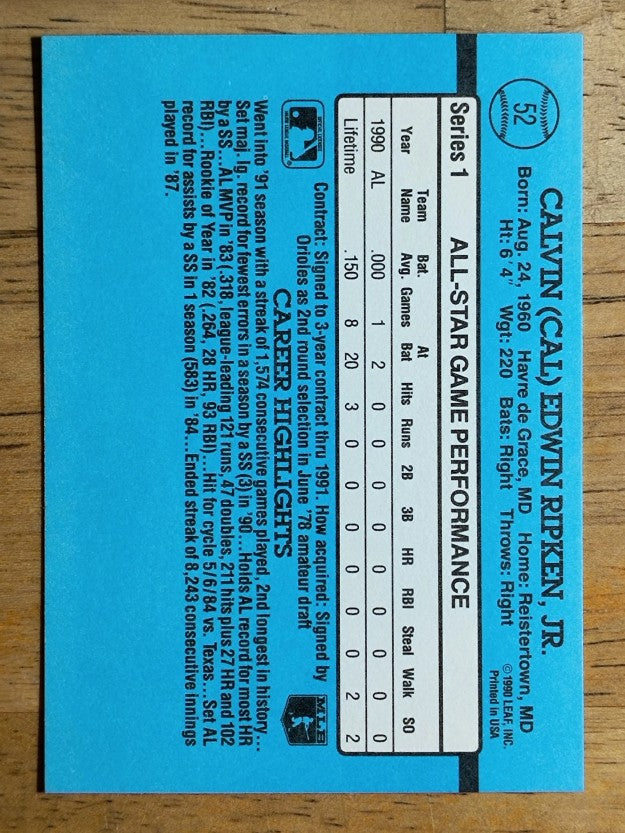 1991 Donruss #52 Cal Ripken AS
