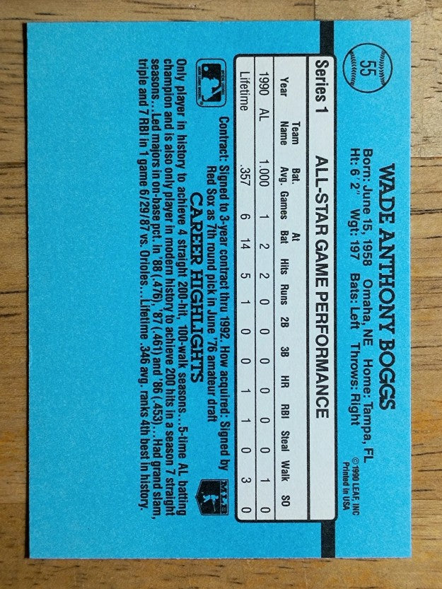 1991 Donruss #55 Wade Boggs AS