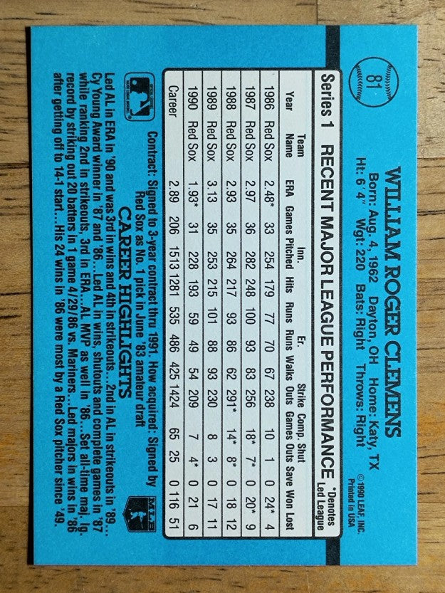1991 Donruss #81 Roger Clemens