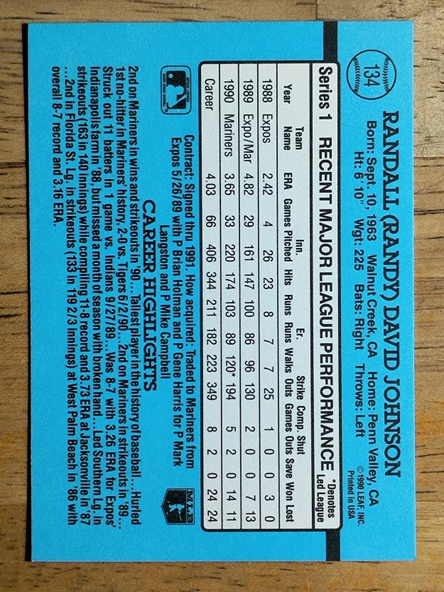 1991 Donruss #134 Randy Johnson